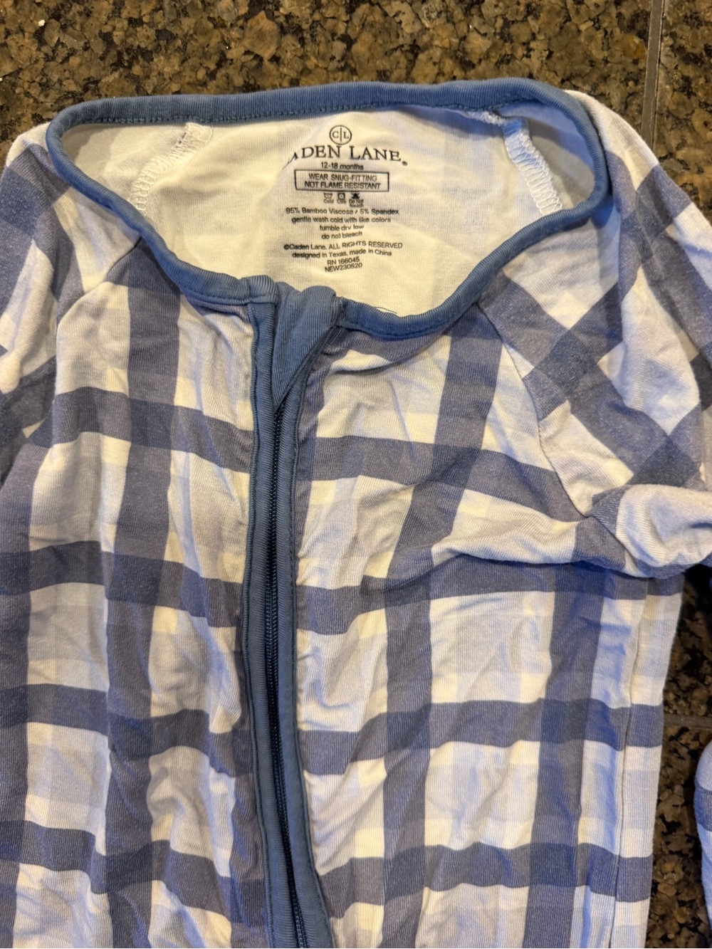 Caden Lane Blue and White Check pajamas